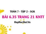 Bài 6.35 trang 21 Toán 7 Tập 2 Kết nối tri thức
